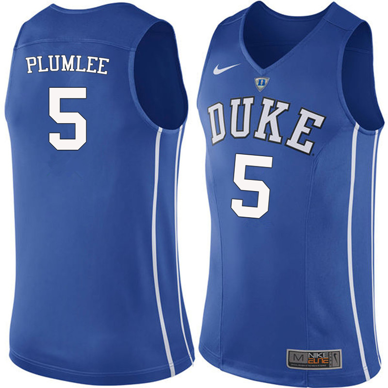 Men #5 Mason Plumlee Duke Blue Devils College Basketball Jerseys-Blue - Click Image to Close